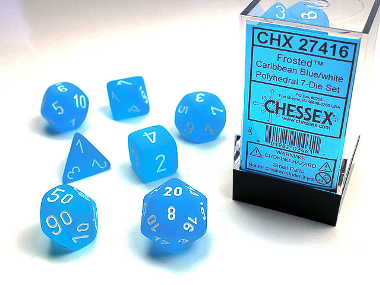 Chessex - Polyhedral 7 Sided Dice Set - Frosted | Nerdhalla Games