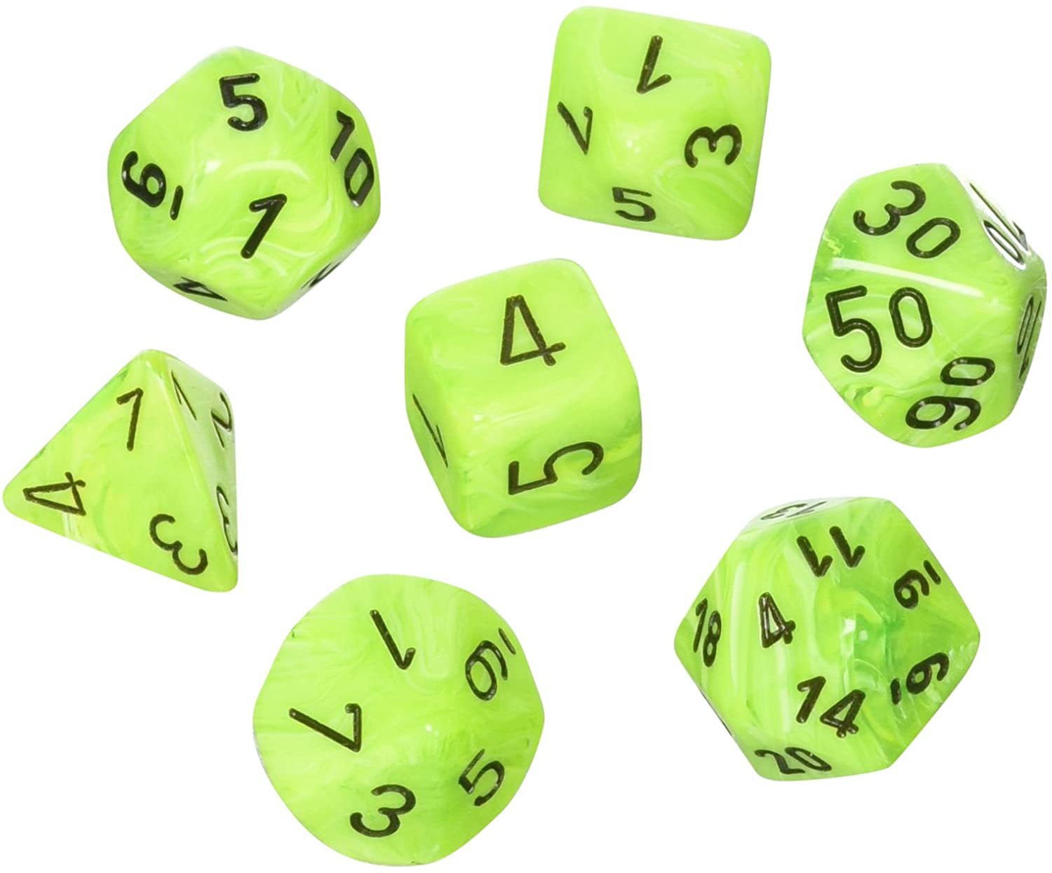 Chessex - Polyhedral 7 Sided Dice Set - Vortex | Nerdhalla Games