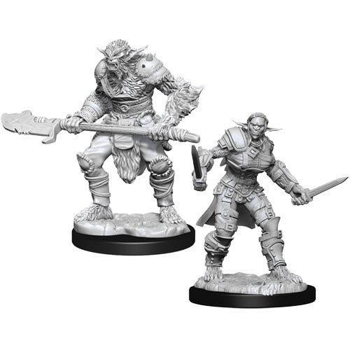 Wizkids:  Nolzur's Marvelous Miniatures Wave #15 - Bugbear Barbarian & Bugbear Rogue | Nerdhalla Games