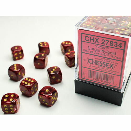 Chessex Dice - 12mm d6 Dice Block (36 Dice) | Nerdhalla Games