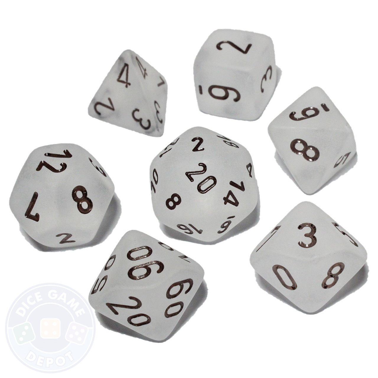 Chessex - Polyhedral 7 Sided Dice Set - Frosted | Nerdhalla Games