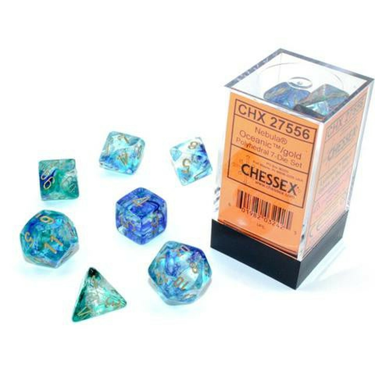 Chessex - Polyhedral 7 Sided Dice Set - Nebula | Nerdhalla Games