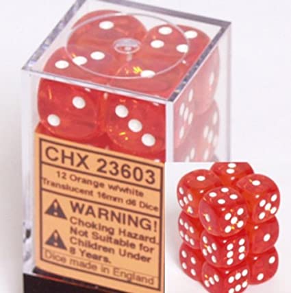 Chessex Dice - 16mm d6 Dice Block (12 Dice) | Nerdhalla Games