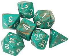 Chessex - Polyhedral 7 Sided Dice Set - Marble | Nerdhalla Games