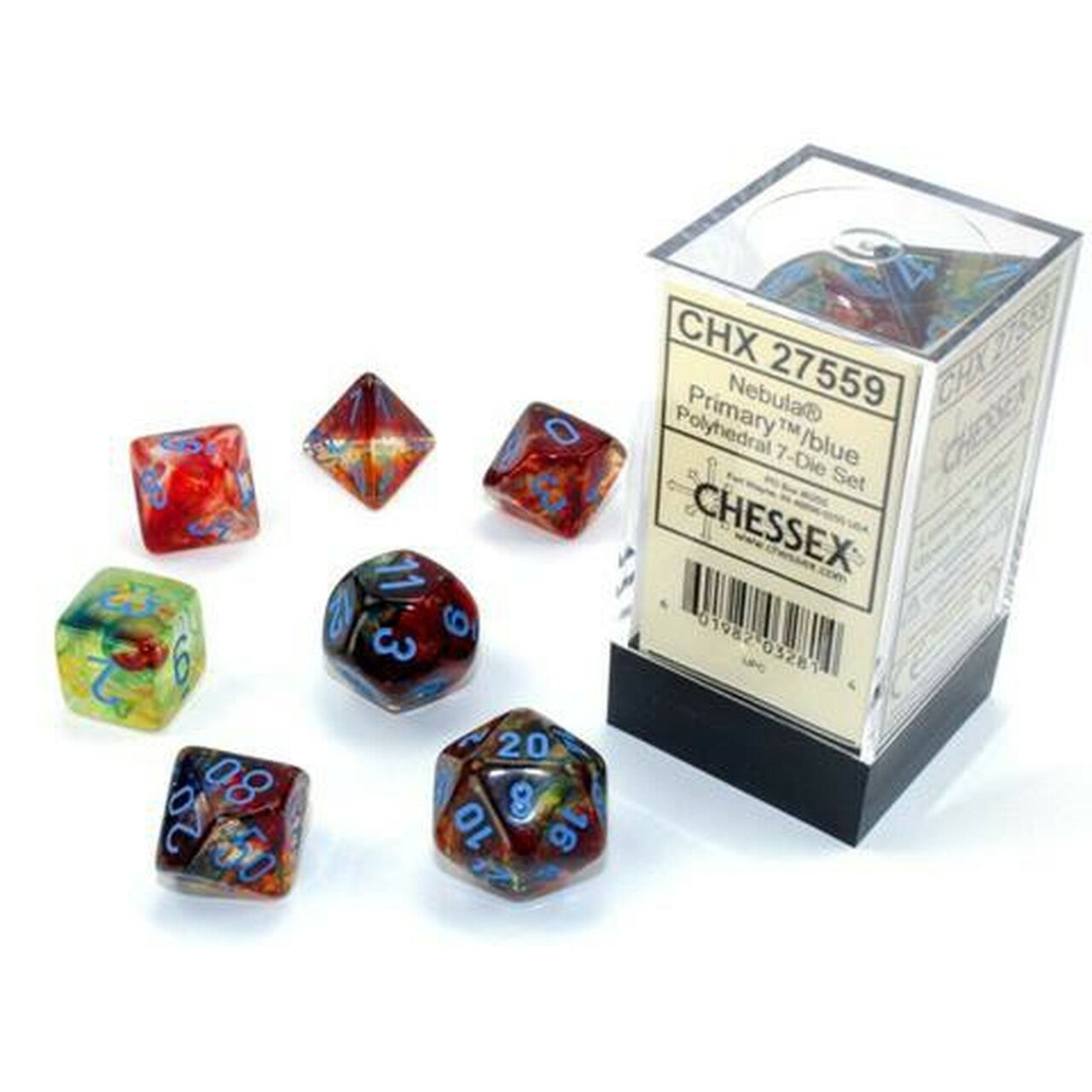 Chessex - Polyhedral 7 Sided Dice Set - Nebula | Nerdhalla Games