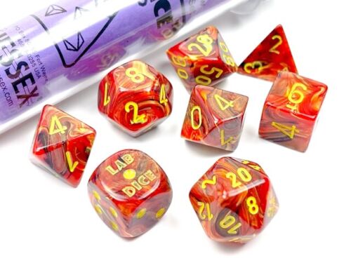 Chessex - Polyhedral 7 Sided Dice Set - Lab Dice Premium Resin Dice | Nerdhalla Games