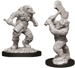 WizKids: Nolzur's Marvelous Miniatures Wave #9 - Wereboar & Werebear | Nerdhalla Games