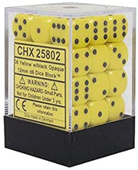 Chessex Dice - 12mm d6 Dice Block (36 Dice) | Nerdhalla Games