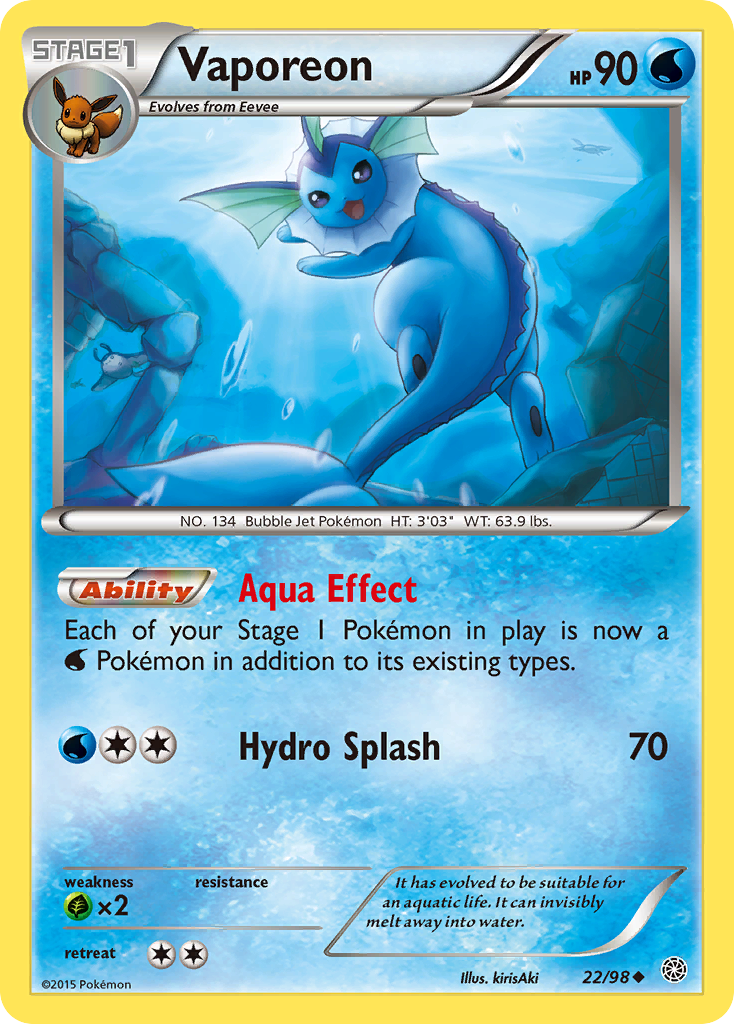 Vaporeon (22/98) [XY: Ancient Origins] | Nerdhalla Games