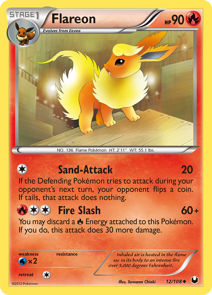 Flareon (12/108) [Black & White: Dark Explorers] | Nerdhalla Games