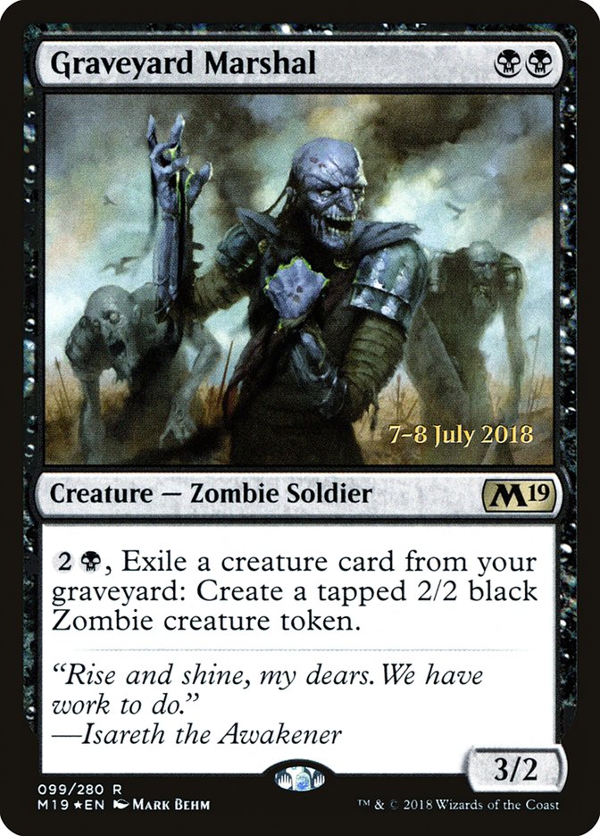 Graveyard Marshal  [Core Set 2019 Prerelease Promos] | Nerdhalla Games