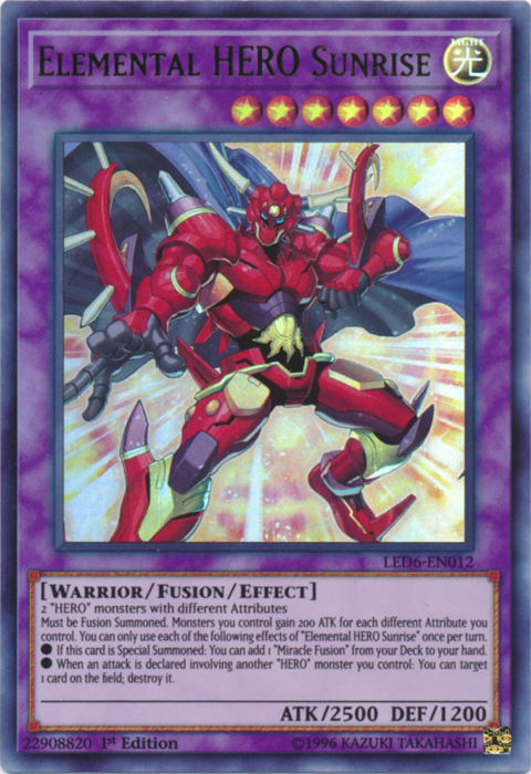 Elemental Hero Sunrise [LED6-EN012] Ultra Rare | Nerdhalla Games