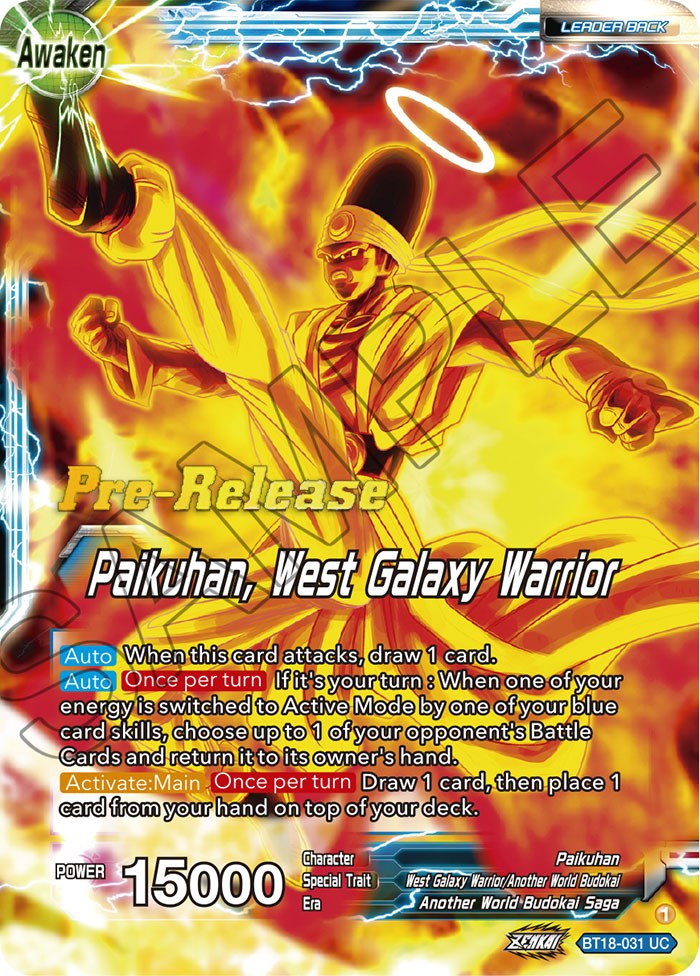 Paikuhan // Paikuhan, West Galaxy Warrior (BT18-031) [Dawn of the Z-Legends Prerelease Promos] | Nerdhalla Games