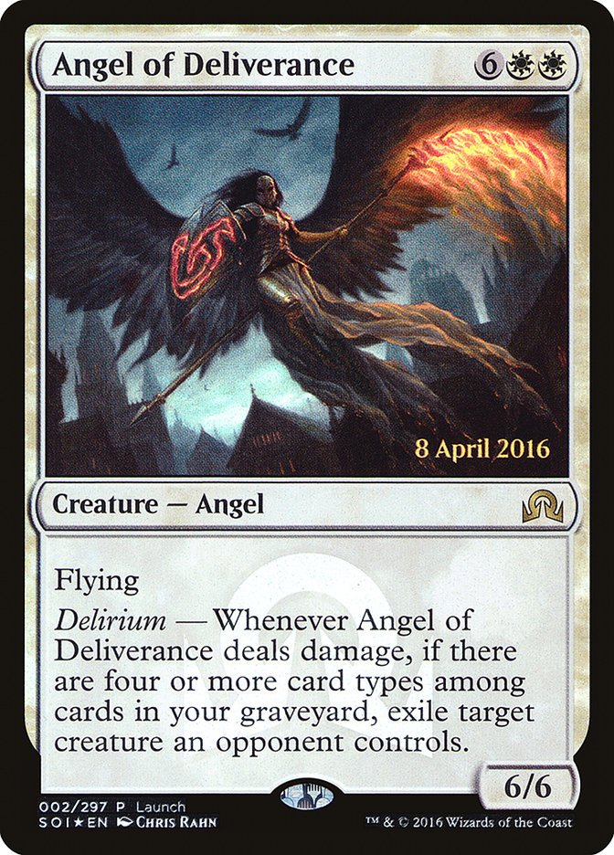 Angel of Deliverance (Prerelease) [Shadows over Innistrad Promos] | Nerdhalla Games