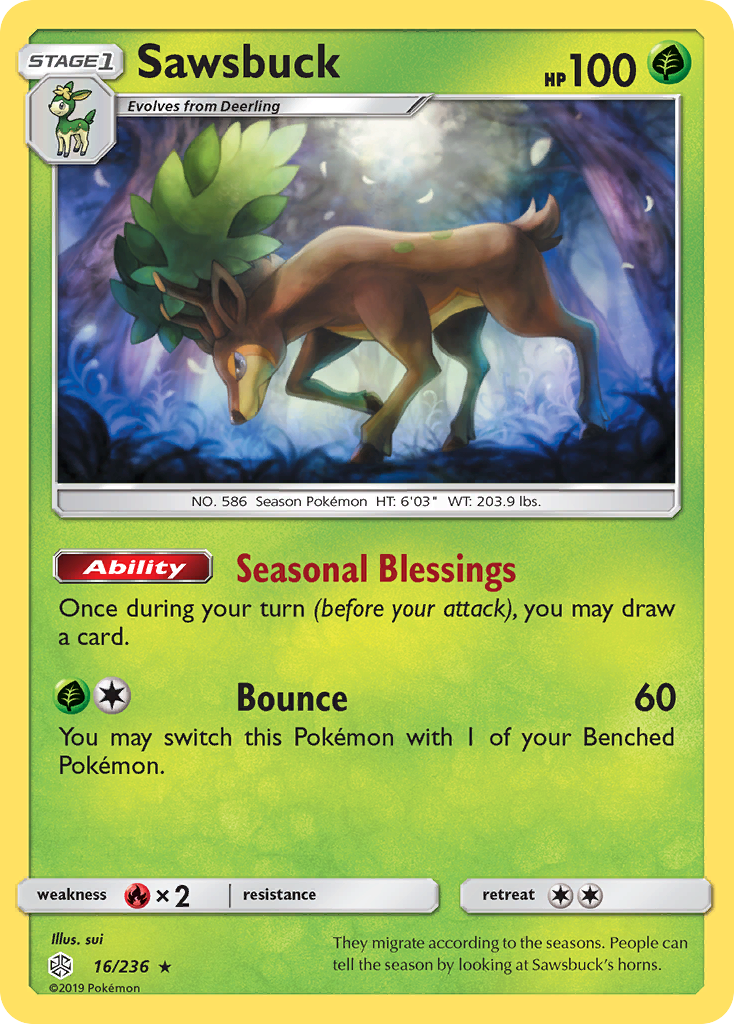 Sawsbuck (16/236) [Sun & Moon: Cosmic Eclipse] | Nerdhalla Games