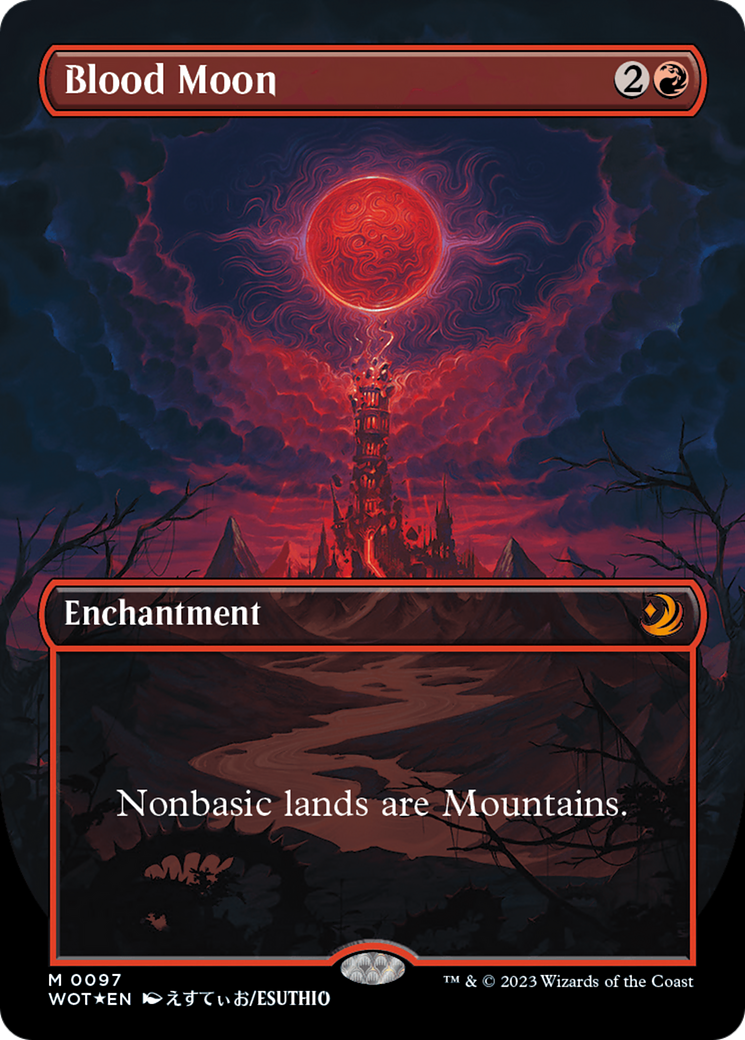 Blood Moon (Anime Borderless) (Confetti Foil) [Wilds of Eldraine: Enchanting Tales] | Nerdhalla Games