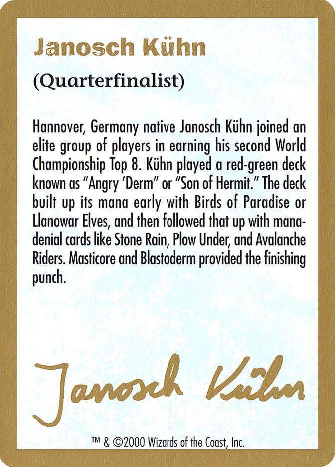 Janosch Kühn Bio (2000) [World Championship Decks 2000] | Nerdhalla Games