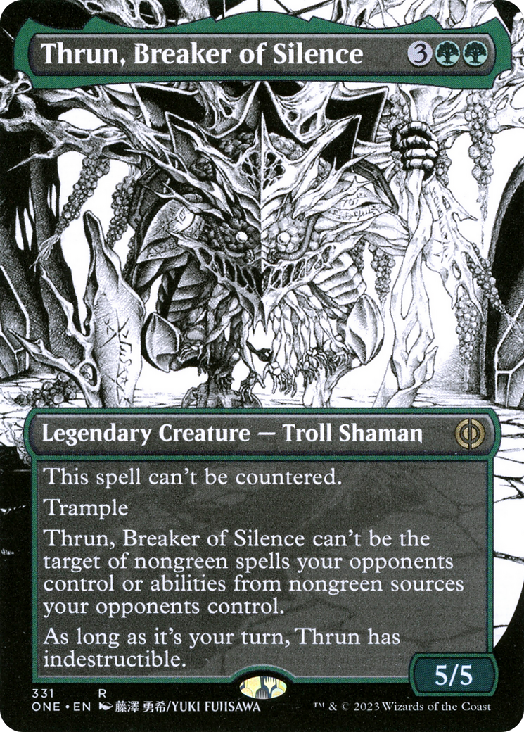 Thrun, Breaker of Silence (Borderless Manga) [Phyrexia: All Will Be One] | Nerdhalla Games