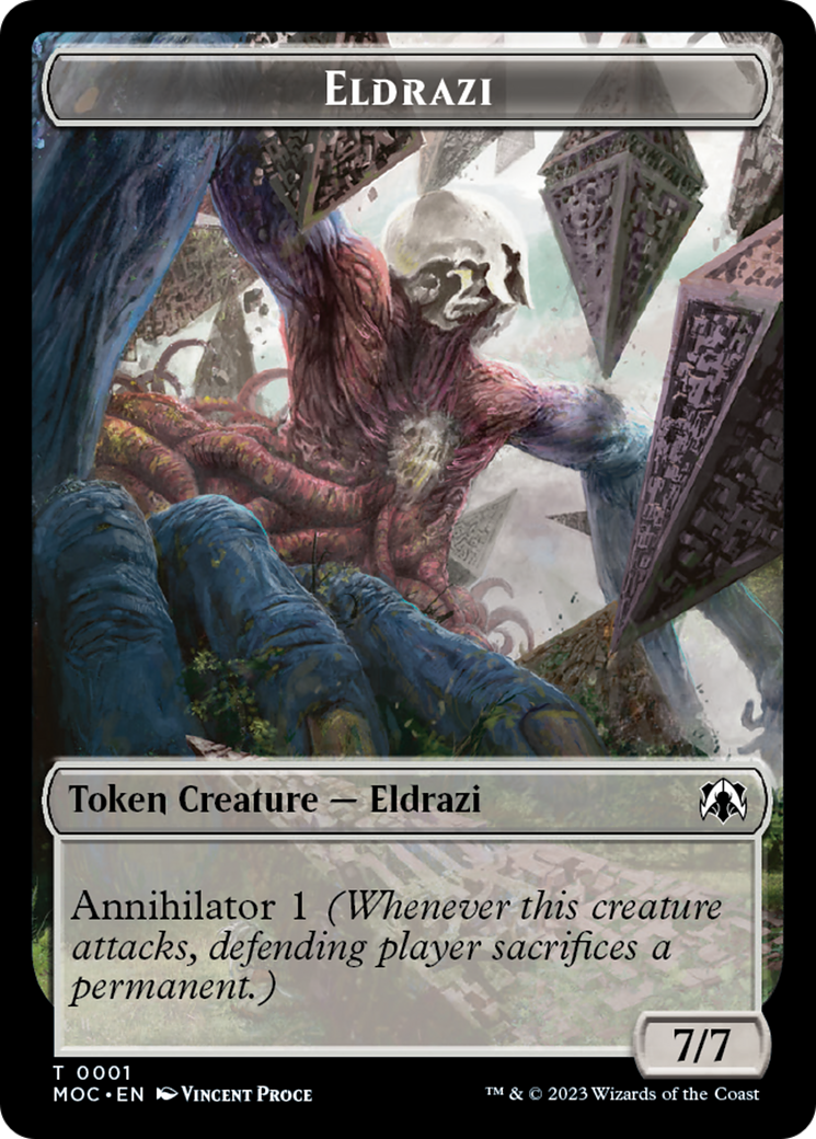 Eldrazi // Angel (4) Double-Sided Token [March of the Machine Commander Tokens] | Nerdhalla Games