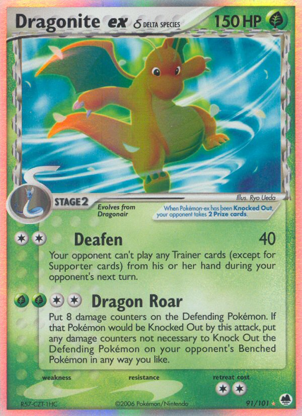 Dragonite ex (91/101) (Delta Species) [EX: Dragon Frontiers] | Nerdhalla Games