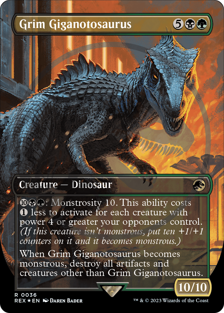 Grim Giganotosaurus Emblem (Borderless) [Jurassic World Collection Tokens] | Nerdhalla Games