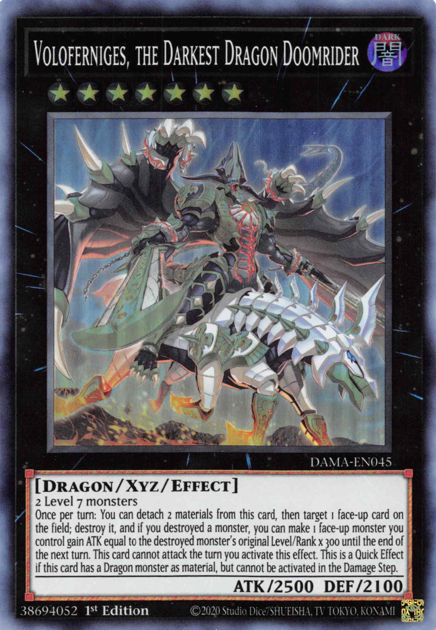 Voloferniges, the Darkest Dragon Doomrider [DAMA-EN045] Super Rare | Nerdhalla Games