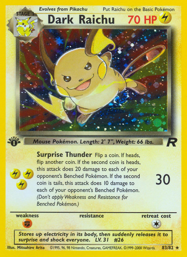 Dark Raichu (83/82) [Team Rocket 1st Edition] | Nerdhalla Games