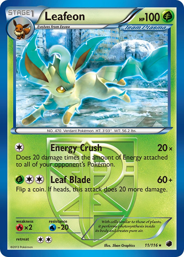 Leafeon (11/116) (Theme Deck Exclusive) [Black & White: Plasma Freeze] | Nerdhalla Games