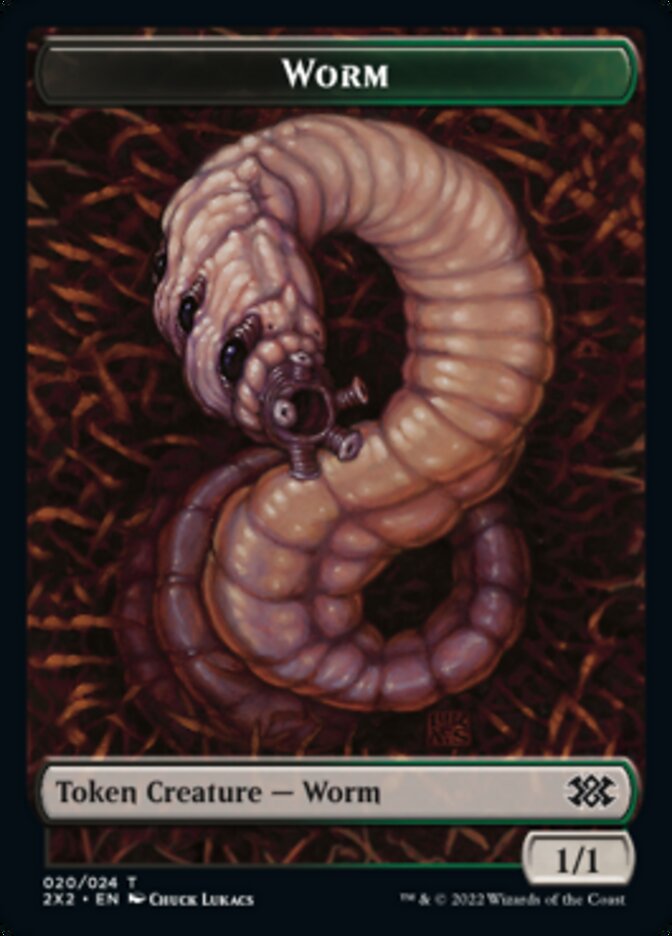 Worm // Knight Double-sided Token [Double Masters 2022 Tokens] | Nerdhalla Games