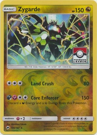 Zygarde (100/147) (League Promo) [Sun & Moon: Burning Shadows] | Nerdhalla Games