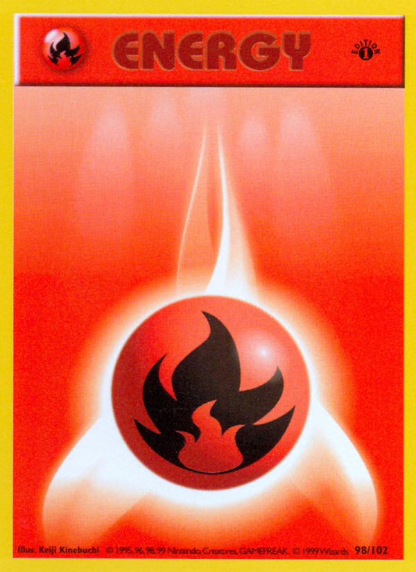 Fire Energy (98/102) (Shadowless) [Base Set 1st Edition] | Nerdhalla Games