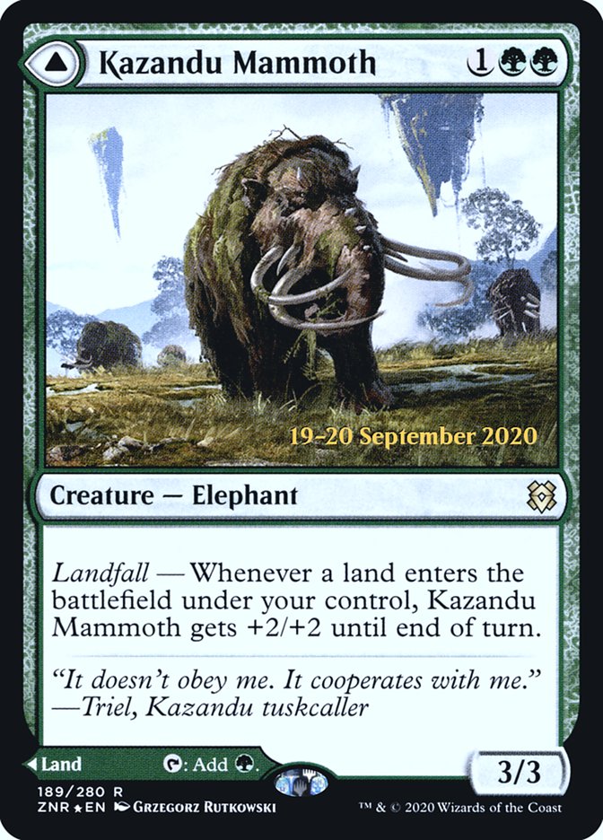 Kazandu Mammoth // Kazandu Valley  [Zendikar Rising Prerelease Promos] | Nerdhalla Games