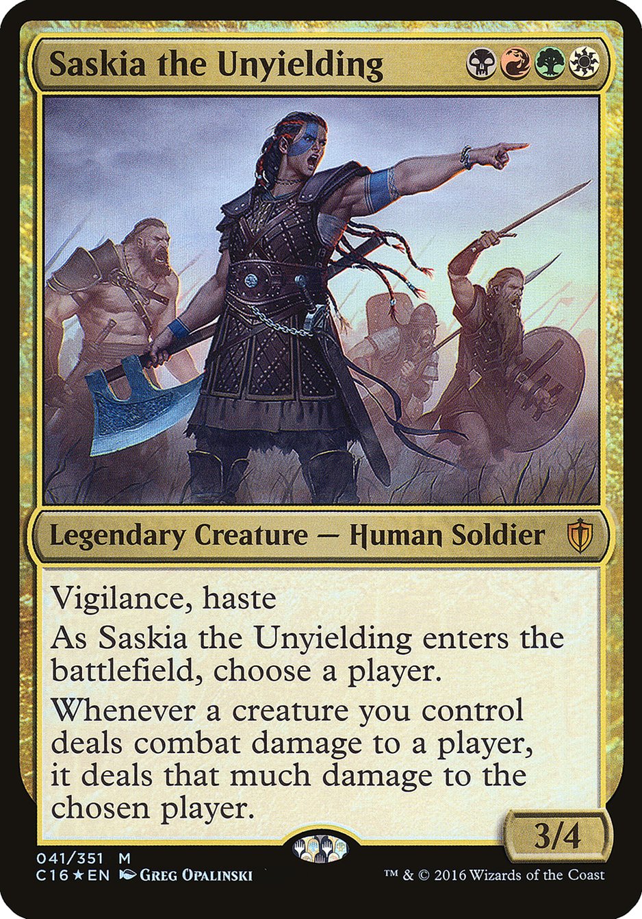 Saskia the Unyielding (Oversized) [Commander 2016 Oversized] | Nerdhalla Games