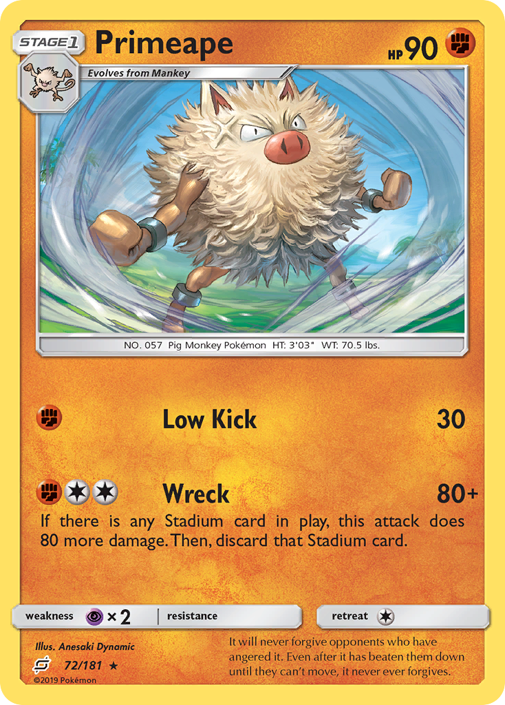 Primeape (72/181) [Sun & Moon: Team Up] | Nerdhalla Games