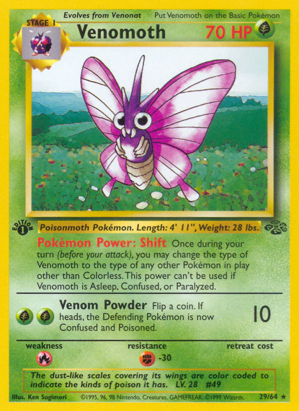 Venomoth (29/64) [Jungle 1st Edition] | Nerdhalla Games