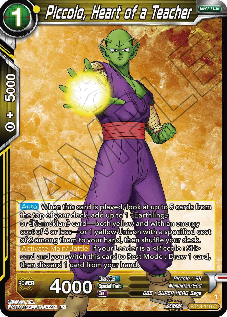 Piccolo, Heart of a Teacher (BT18-116) [Dawn of the Z-Legends] | Nerdhalla Games