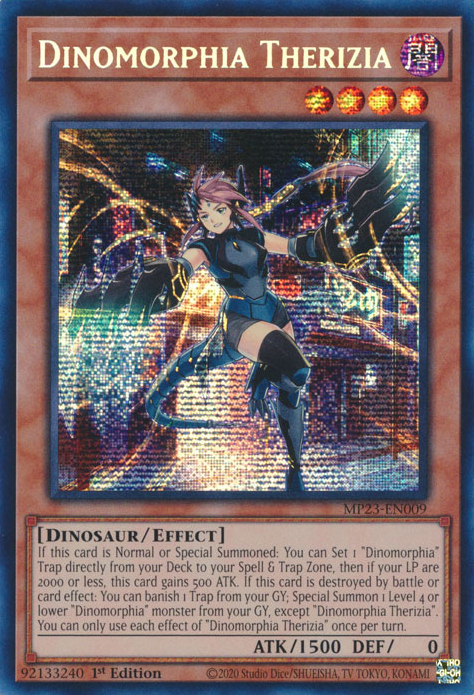 Dinomorphia Therizia [MP23-EN009] Prismatic Secret Rare | Nerdhalla Games