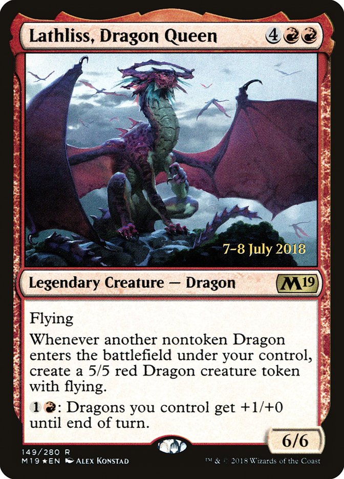 Lathliss, Dragon Queen  [Core Set 2019 Prerelease Promos] | Nerdhalla Games