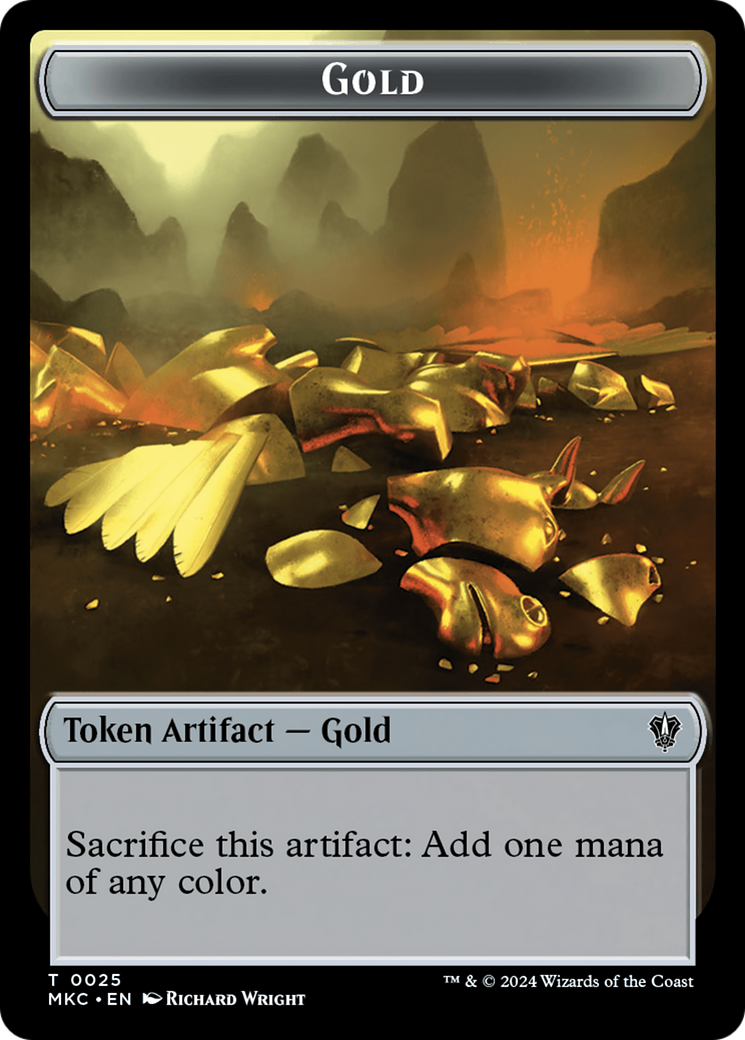 Gold // Lightning Rager Double-Sided Token [Murders at Karlov Manor Commander Tokens] | Nerdhalla Games