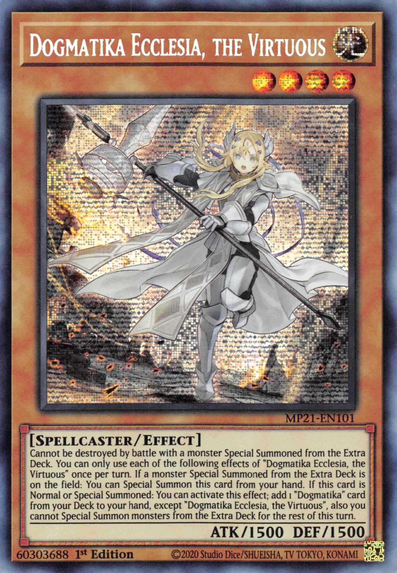 Dogmatika Ecclesia, the Virtuous [MP21-EN101] Prismatic Secret Rare | Nerdhalla Games