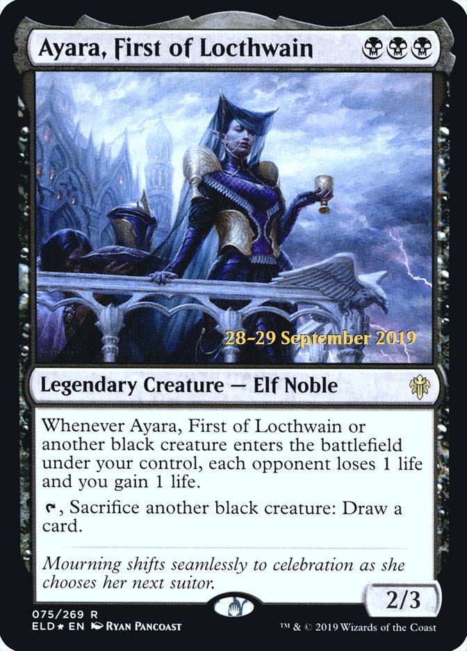 Ayara, First of Locthwain  [Throne of Eldraine Prerelease Promos] | Nerdhalla Games