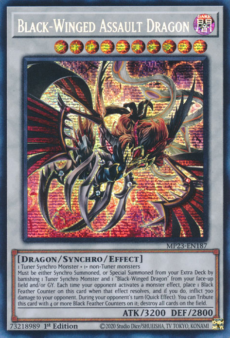 Black-Winged Assault Dragon [MP23-EN187] Prismatic Secret Rare | Nerdhalla Games