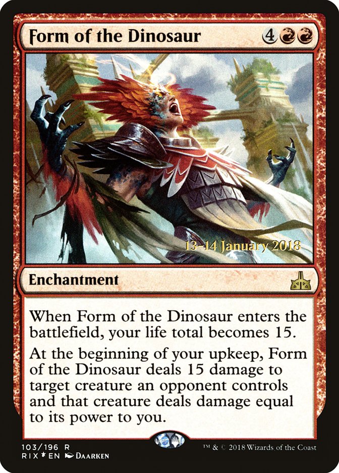 Form of the Dinosaur [Rivals of Ixalan Prerelease Promos] | Nerdhalla Games