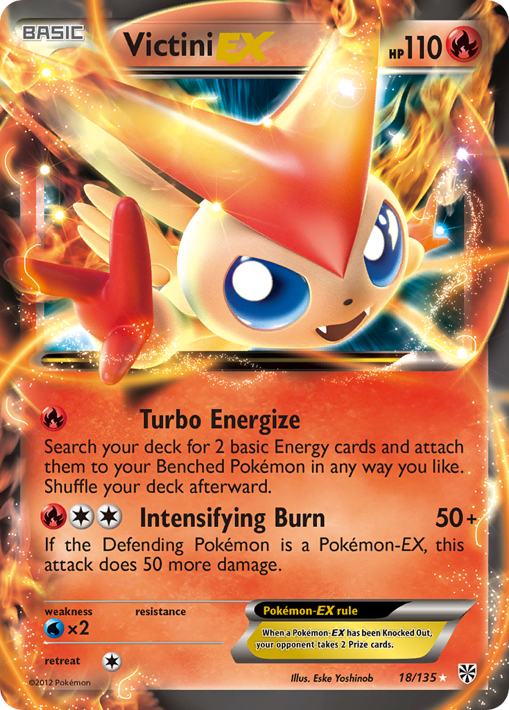 Victini EX (18/135) [Black & White: Plasma Storm] | Nerdhalla Games