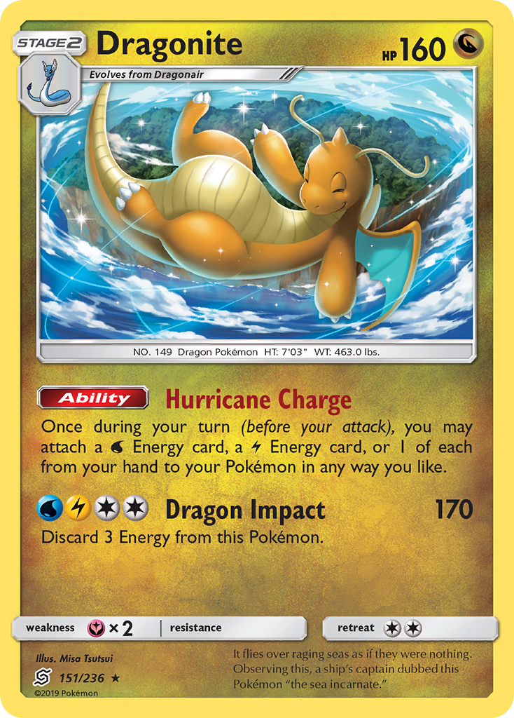 Dragonite (151/236) (Cosmos Holo) [Sun & Moon: Unified Minds] | Nerdhalla Games