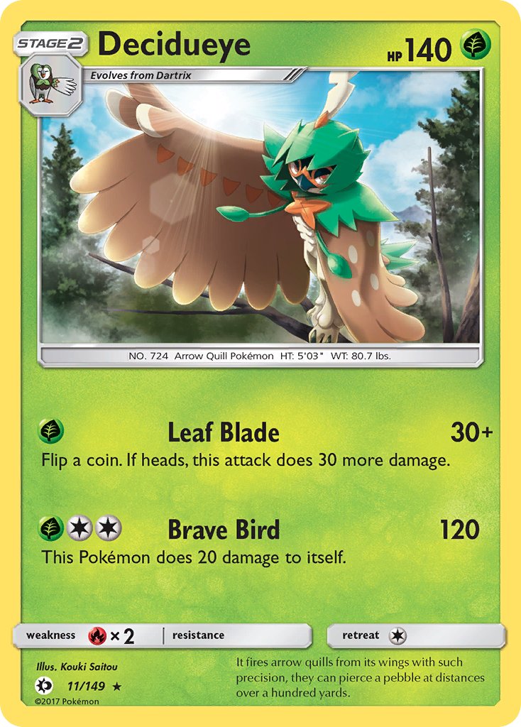 Decidueye (11/149) (Theme Deck Exclusive) [Sun & Moon: Base Set] | Nerdhalla Games