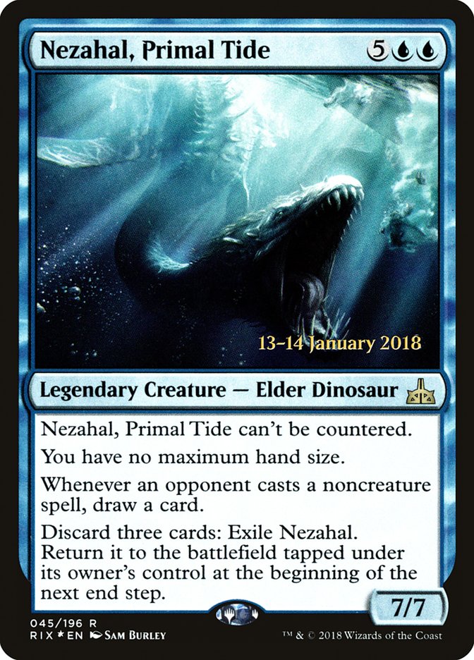 Nezahal, Primal Tide [Rivals of Ixalan Prerelease Promos] | Nerdhalla Games