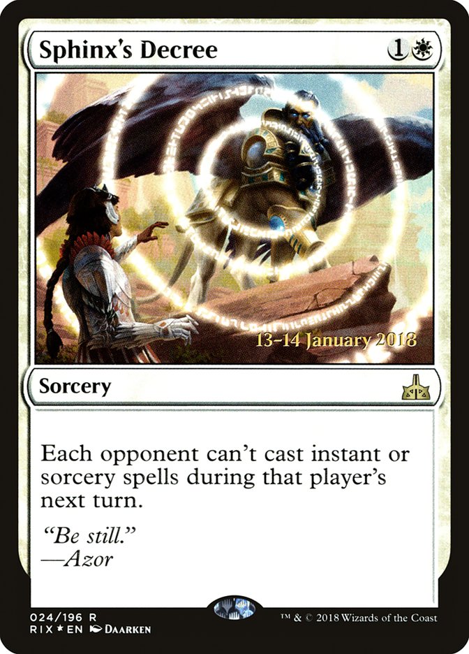 Sphinx's Decree [Rivals of Ixalan Prerelease Promos] | Nerdhalla Games