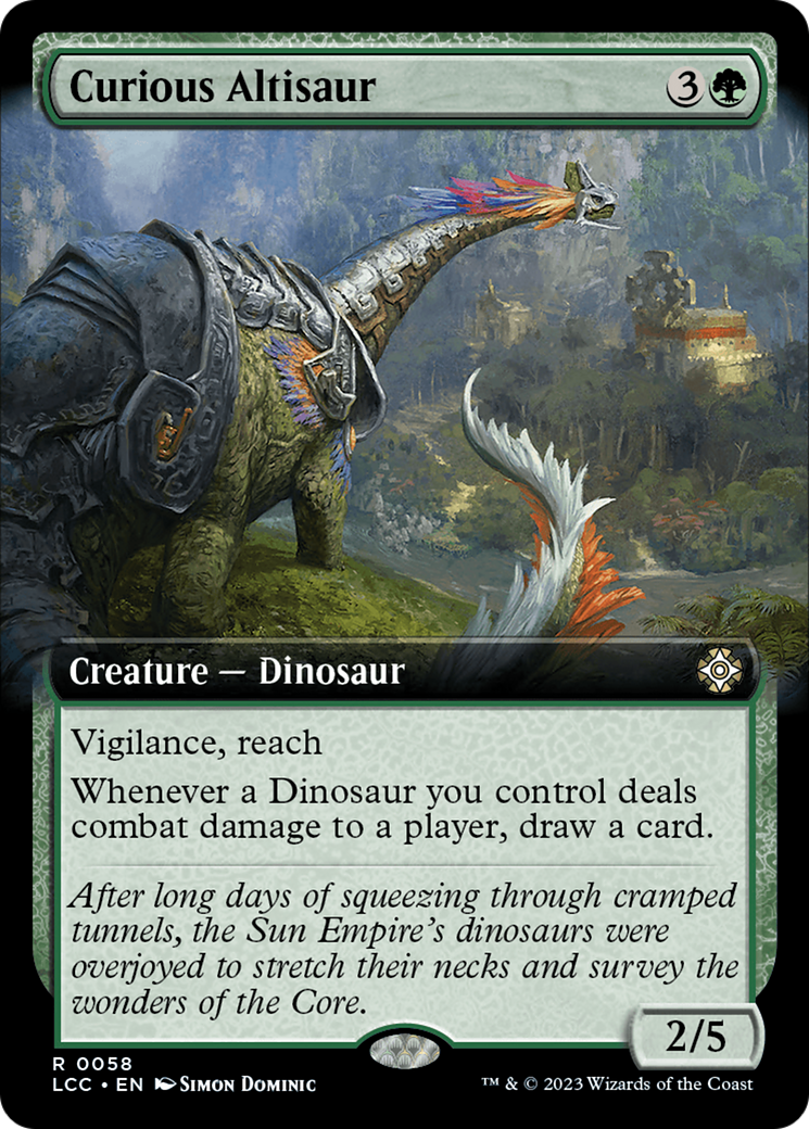 Curious Altisaur (Extended Art) [The Lost Caverns of Ixalan Commander] | Nerdhalla Games