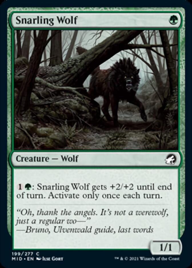 Snarling Wolf [Innistrad: Midnight Hunt] | Nerdhalla Games